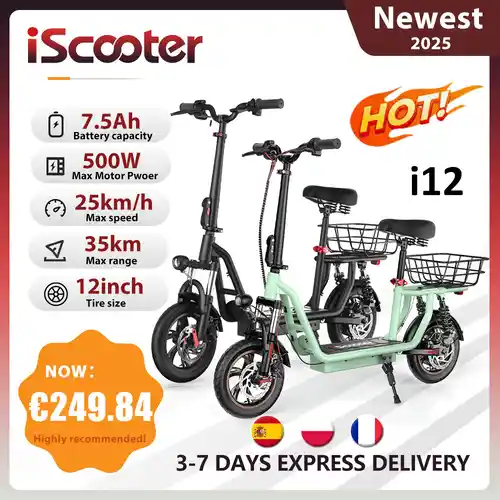 Patinete eléctrico IScooter i12 con asiento