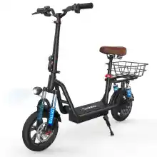 Patinete eléctrico para adulto iScooter con asiento y cesta
