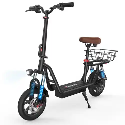 Patinete eléctrico para adulto iScooter con asiento y cesta