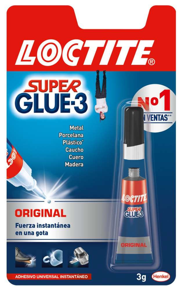 Pegamento Super Glue-3 Original Universal Transparente e Instantáneo Loctite