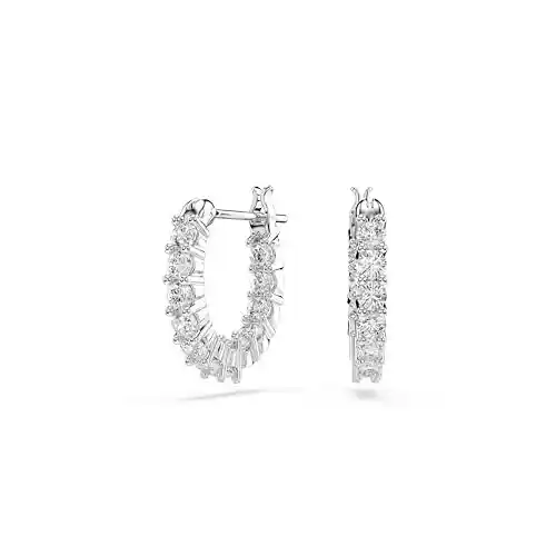 Pendientes de aro Swarovski Vittore con baño de rodio