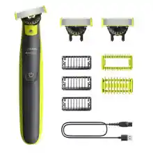 Philips OneBlade 360 - Barbero, afeitadora y recortadora eléctrica facial y corporal + accesorios