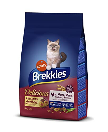 Pienso para Gatos Brekkies Delicious con una Selección de Aves y Verduras - 3000 gr