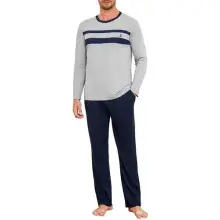 Pijama largo de algodón para hombre Marvmys con camiseta y pantalón