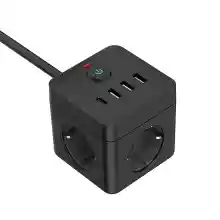 Powercube 7 en 1 Regleta con 3 enchufes + 4 USB