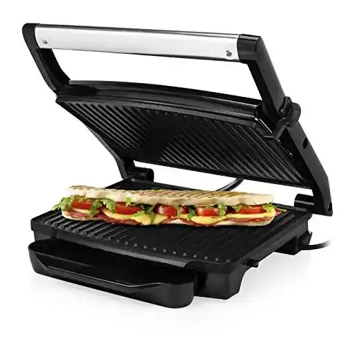 Princess 112415 Grill para bocadillos con tapa flotante y plancha (30x24 cm, 2000W)