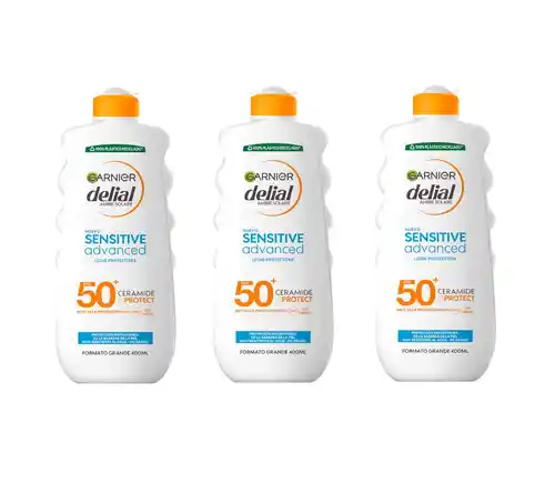 PROMO 3x2! 3x400ml crema solar Garnier Delial Sensitive Advanced IP50+