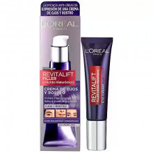 PROMO 3x2!!! L'Oréal Paris Crema Antiedad de Ojos y Rostro Revilafit Filler, Con Ácido Hialurónico