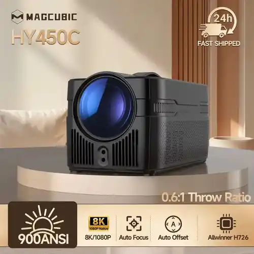 Proyector Magcubic HY450 de alcance ultracorto con autoenfoque real (900 ANSI, 1080P, WiFi6)