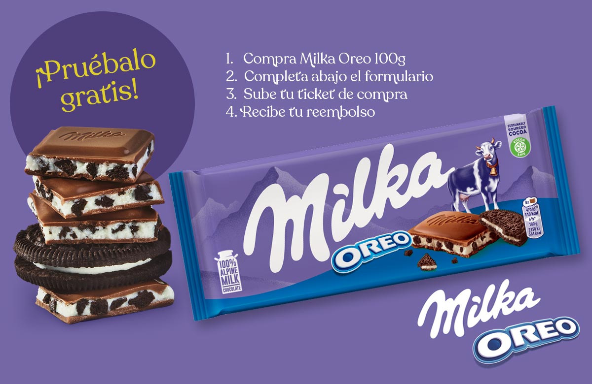 Prueba gratis Milka Oreo chocolate