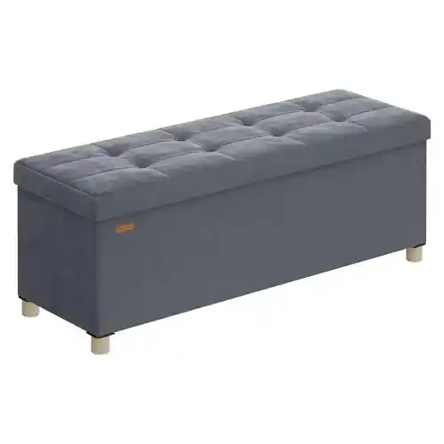 Puff Almacenaje plegable (110 x 38 x 40 cm, 112 L) con asiento confortable y gran capacidad