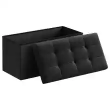 Puff de almacenamiento plegable con tapa para sala de estar (38x76x38 cm)