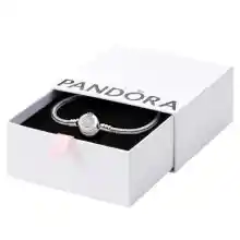 Pulsera PANDORA de cadena Crown O brillante en plata, 21 cm
