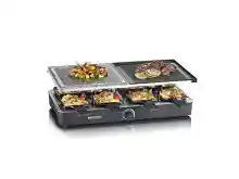 Raclette Severin con piedra natural y 8 sartenes (1400W)