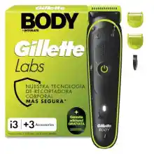 Recortador de vello Gillette Labs i3 Body + Intimate Trimmer con cabezales y cepillo
