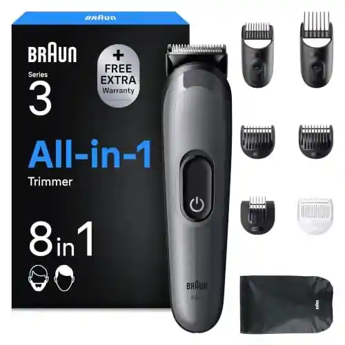Recortadora Braun Todo en Uno Series 3 AIO3535g para barba y pelo