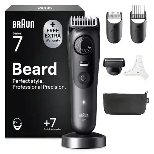 Recortadora de barba Braun Series 7 BT7535 con 40 ajustes de longitud y 120 min de autonomía