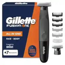 Recortadora y afeitadora corporal Gillette Fusion One impermeable con peine versátil