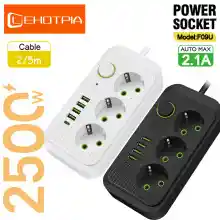 Regleta multitoma 2m 2500W 2.1A + USB-C
