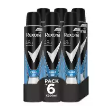 Pack de 6x Desodorante Rexona Cobalt Dry 200ml + ENVIO GRATIS HOY