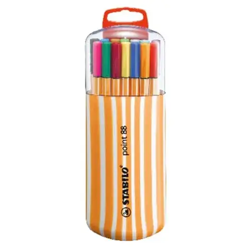 Rotulador STABILO point 88 (20 colores) de punta fina 0.4 mm