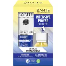 SANTE Naturkosmetik Intensive Repair - Kit de cuidado de manos con manteca de karité y aceite de macadamia + aceite de uñas para uñas y cutículas con 7 aceites orgánicos