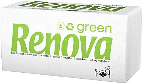 Servilletas RENOVA Renovagreen (200 uds) de papel reciclado blanco