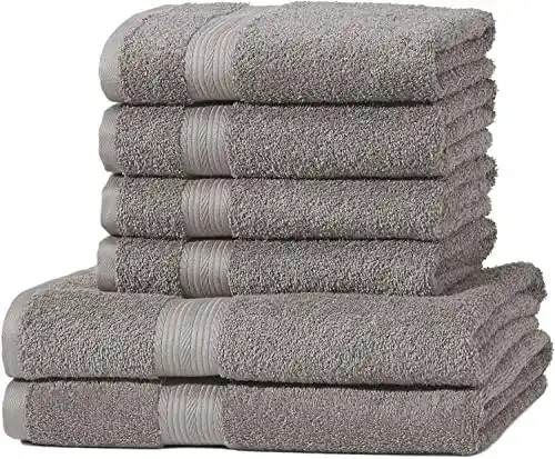 Set 2 Toallas de Baño + 4 Toallas de Mano Amazon Basics