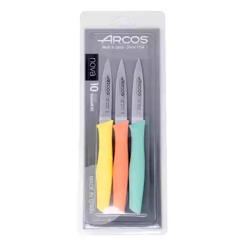 Set 3 Cuchillos Mondadores Arcos Nova - Acero Inoxidable 85 mm