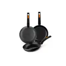 Set 3 sartenes Antiadherentes Monix Fuego 20+24+28 cm (aptas para todas las cocinas)