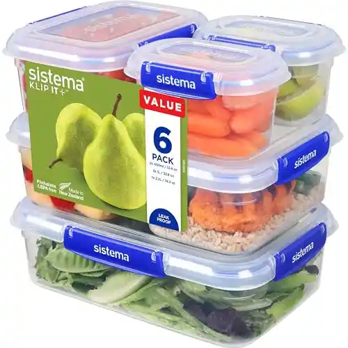 Set 6 Tuppers Klip It Plus Essentials