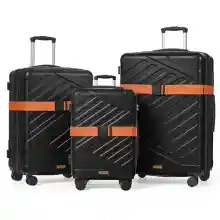 Set de 3 maletas SONGMICS rígidas ABS negras expandibles con candado TSA