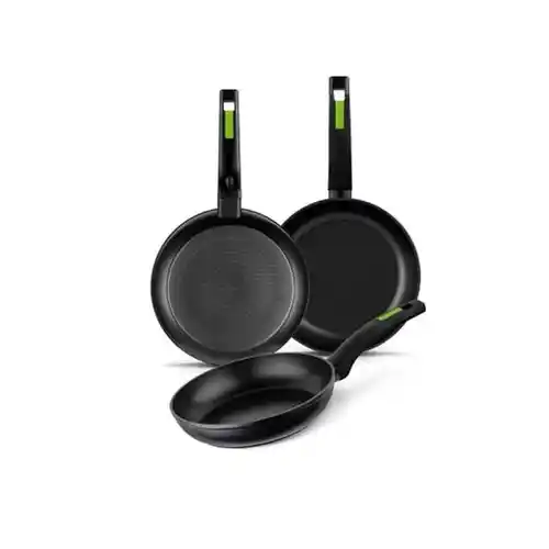 Set de 3 Sartenes antiadherentes Monix Green 18-22-26 cm