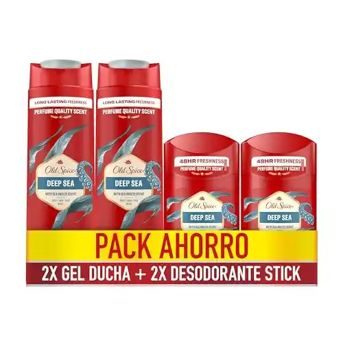 Set de cuidado personal Old Spice con desodorantes y geles de ducha