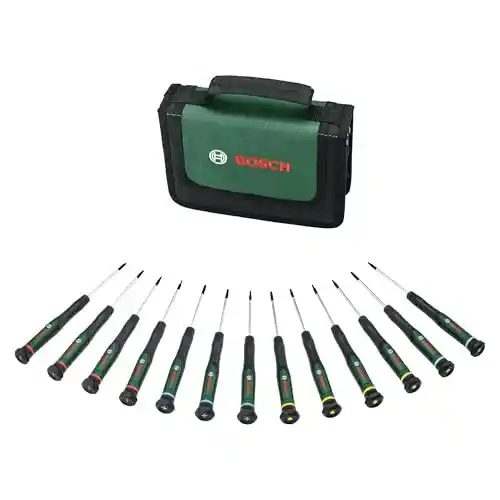 Set de destornilladores de precisión Bosch, 13 piezas.