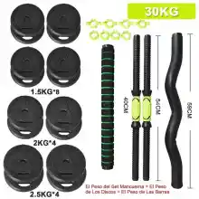 Set de mancuernas 4 en 1 ajustables 30 Kg