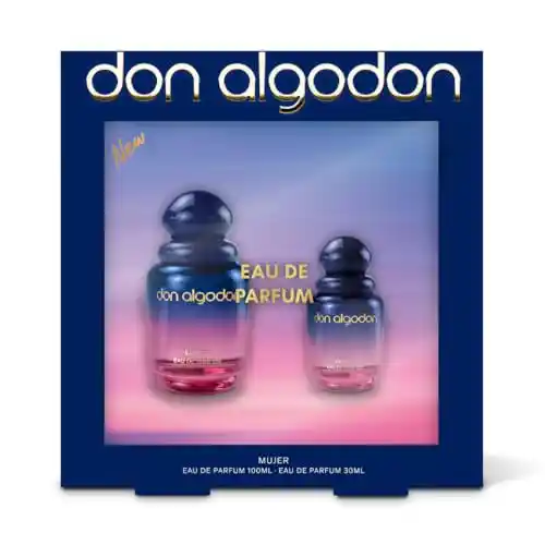 Set Eau de Parfum Mujer Don Algodón (100 ml + 30 ml) floral gourmand