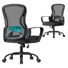 Silla de Oficina SONGMICS OBN043BH02 ergonómica y transpirable (Negro Tinta)