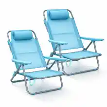 Sillas de playa plegables T-Lovendo, pack de 2
