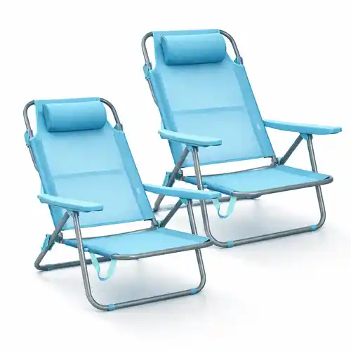 Sillas de playa plegables T-Lovendo, pack de 2