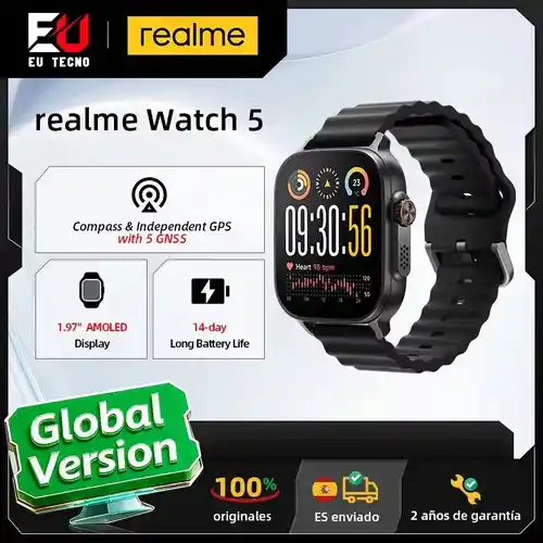 Smartwatch Realme Watch 5 con GPS y pantalla AMOLED de 1,97"