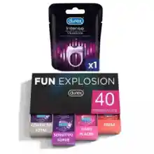 SOLO HOY! Lote Fun Explosion, Pack 40 Preservativos + Anillo Vibrador