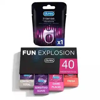 SOLO HOY! Lote Fun Explosion, Pack 40 Preservativos + Anillo Vibrador