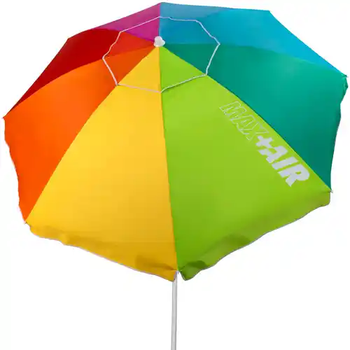 Sombrilla de playa multicolor antiviento protección UV50 - Grande 220cm