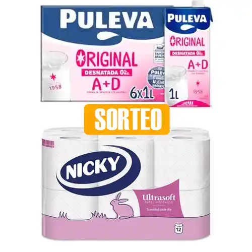 GANADOR SORTEO! Pack 16x Papel higiénico + 6x bricks Leche