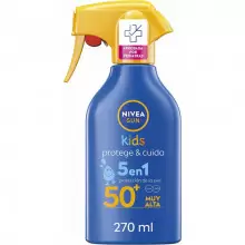 Pack 2x cremas NIVEA SUN Spray Solar Kids Protege & Cuida FP50+ 270 ml