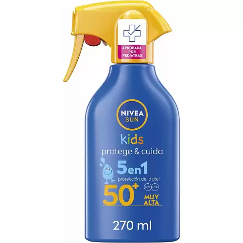 Pack 2x cremas NIVEA SUN Spray Solar Kids Protege & Cuida FP50+ 270 ml