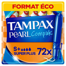Super Pack de 72x tampones Con Aplicador Tampax Compak Pearl Super Plus