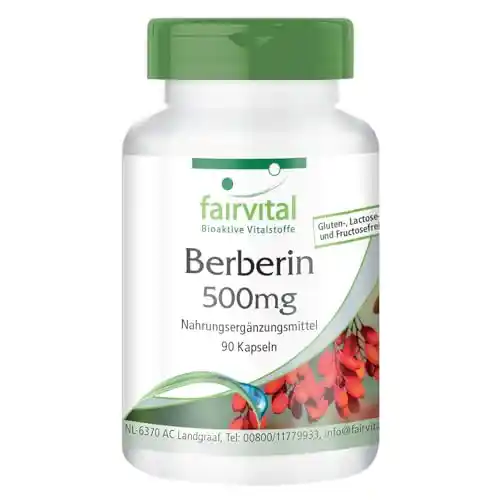 Suplemento 90 Cápsulas Berberina 500mg + Zinc