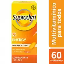 Supradyn Energy Multivitaminas para Todos con Vitaminas, Minerales y Coenzima Q10 - 60 Comprimidos